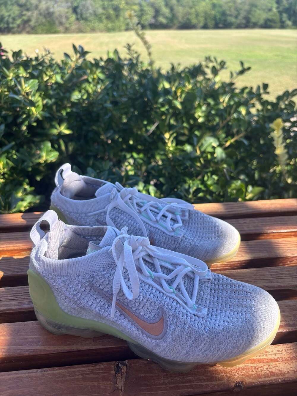 Nike Air VaporMax 2021 Flyknit GS Size 4Y Pure Platinum Mint Foam